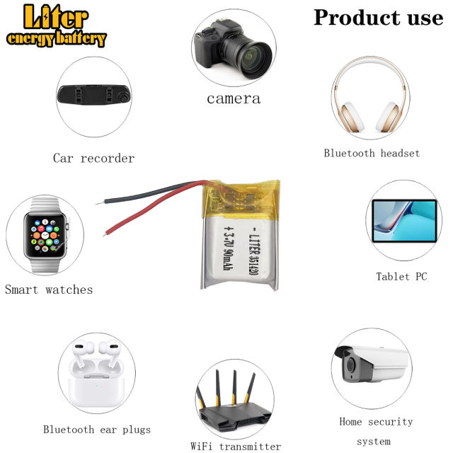 351420 90mah 3.7v Liter energy battery Lithium Battery Mp3 Bluetooth Headset Small Toys Bluetooth Headset Small Toys Battery