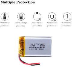 800mAh 652040 3.7V BIHUADE polymer battery Bluetooth MP3 wireless speaker recorder