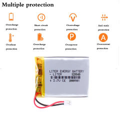 3.7 V 2000 Mah 123545 Liter energy battery Lithium Polymer Battery  Speakers Navigator Mobile Dvd with JST2.0mm connector