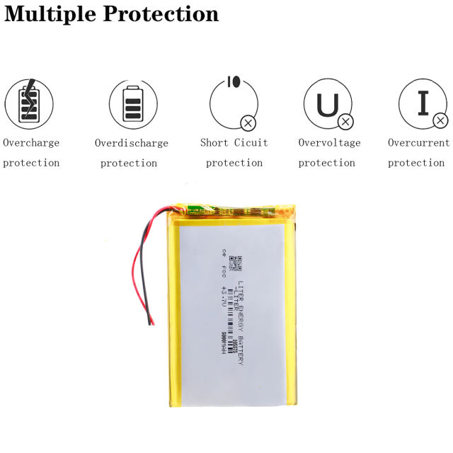 105575 3.7 V 5000mah Liter energy battery lithium polymer Rechargeable battery DIY mobile emergency power charging treasure