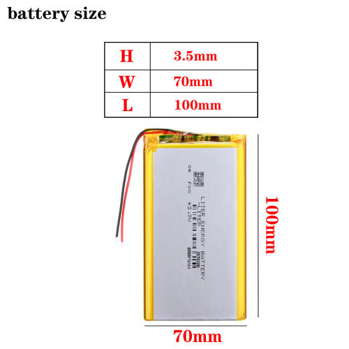 Size 3570100 3.7v 4000mah BIHUADE Lithium Polymer Battery With Board For 7 Inch Tablet Pc