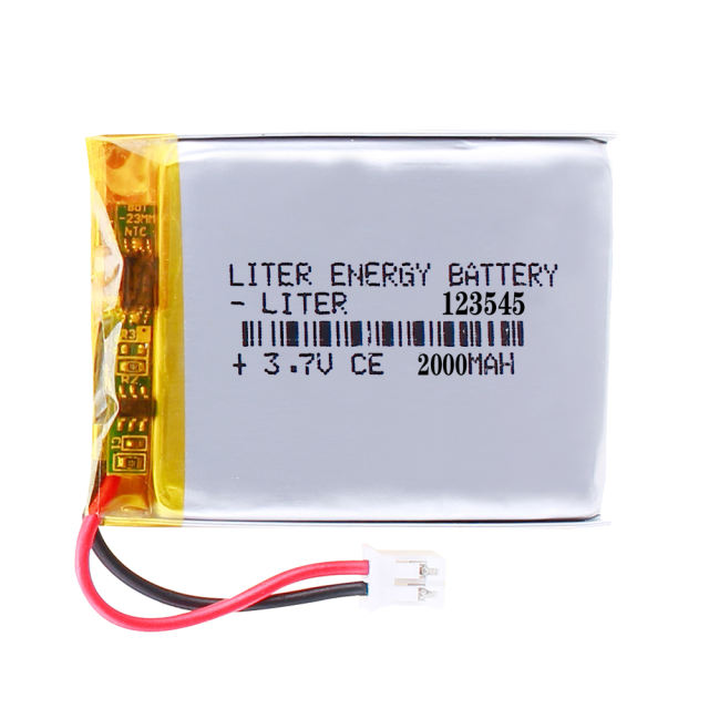 3.7 V 2000 Mah 123545 Liter energy battery Lithium Polymer Battery  Speakers Navigator Mobile Dvd with JST2.0mm connector