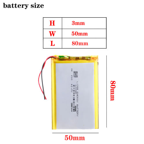 3.7V polymer lithium battery 305080 1500MAH Liter energy battery MP5 GPS MP4 digital products general