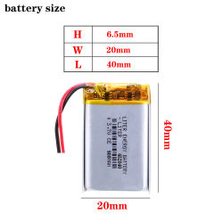 800mAh 652040 3.7V BIHUADE polymer battery Bluetooth MP3 wireless speaker recorder