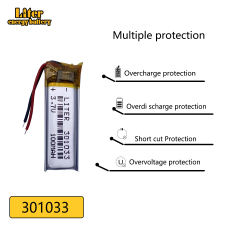 3.7V 301033 100MAH BIHUADE Bpolymer lithium battery MP4 MP3 Bluetooth earphone small toy sound recording pen