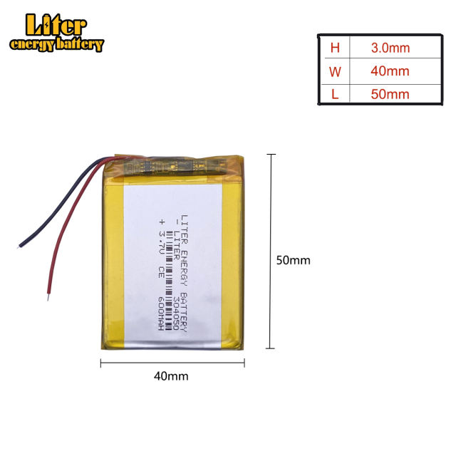 304050 Liter energy battery 3.7V lithium polymer  MP3 MP4 Bluetooth stereo 600MAH navigator