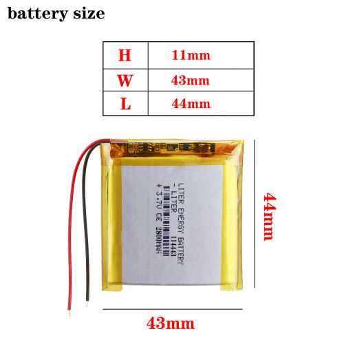 3.7V 114443 2800mAh rechargeable polymer lithium battery For Boblov kj21 Camera battery