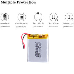 3.7V Rechargeable polymer lithium battery 1400mAh 103440 plug-in card speaker charging treasure LED lamp