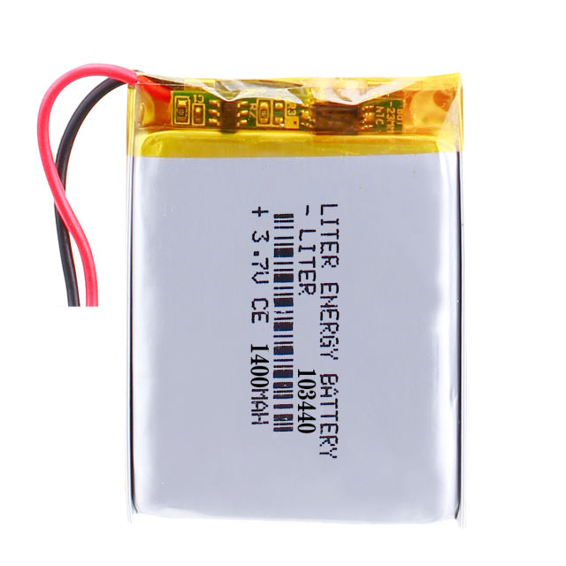 3.7V Rechargeable polymer lithium battery 1400mAh 103440 plug-in card speaker charging treasure LED lamp