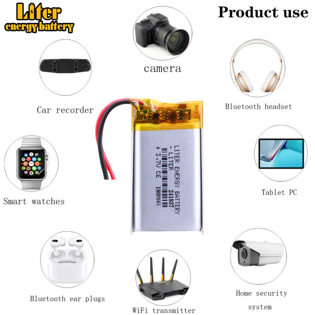 Size 241837 3.7V 180mah Lithium polymer Battery For Bluetooth MP3 MP4 GPS battery