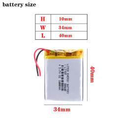 3.7V Rechargeable polymer lithium battery 1400mAh 103440 plug-in card speaker charging treasure LED lamp