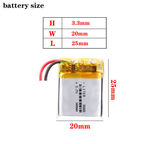 3.7v Lipo Polymer li-ion Battery Replacement 332025 160mah BIHUADE For GPS Tracker Dental Irrigator LED Light Dog Trainer Toy