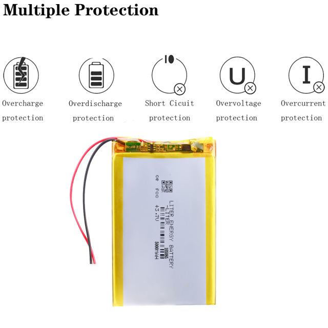 3.7V 5000mAh 105085 lithium polymer battery mobile power Rechargeable Li-ion Cell
