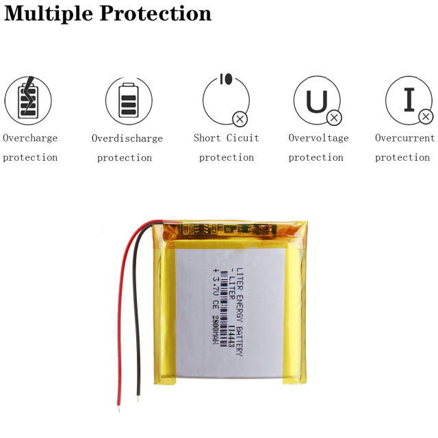 3.7V 114443 2800mAh rechargeable polymer lithium battery For Boblov kj21 Camera battery