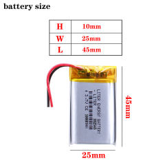 102545 3.7V 1000mah lithium polymer Rechargeable battery for navigator charging treasure led speaker ﻿