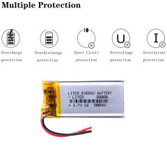3.7V 500mAh 502050 Rechargeable Lithium Li-ion Polymer Battery for GPS mp3 DVD Bluetooth Toy Mobile