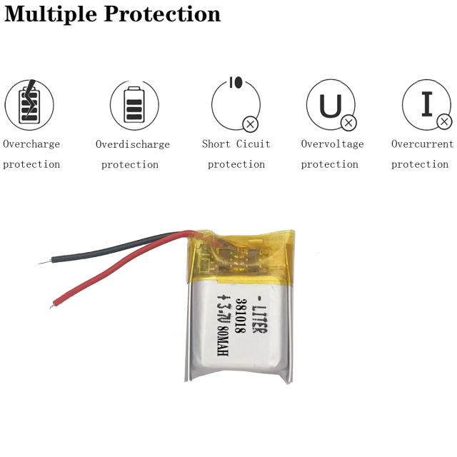 3.7V 381018 50Mah Polymer Lithium Ion Li-po Rechargeable Battery For Headset 3D Glasses