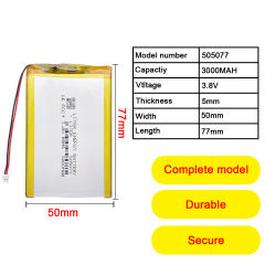 505077 3000mah 3.8V rechargeable Lipo battery for ANBERNIC RG350 RG350M Game console e-books GPS PDA with JST1.25MM connector