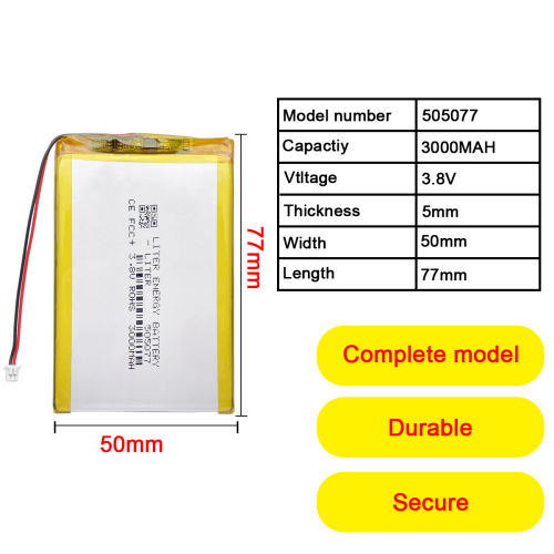 505077 3000mah 3.8V rechargeable Lipo battery for ANBERNIC RG350 RG350M Game console e-books GPS PDA with JST1.25MM connector
