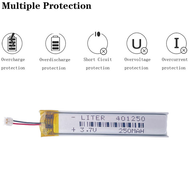 JST ACH-1.0mm 3.7V 250mAh 401250 Battery Installing lithium-polymer LiPo batteries for Blank Slate