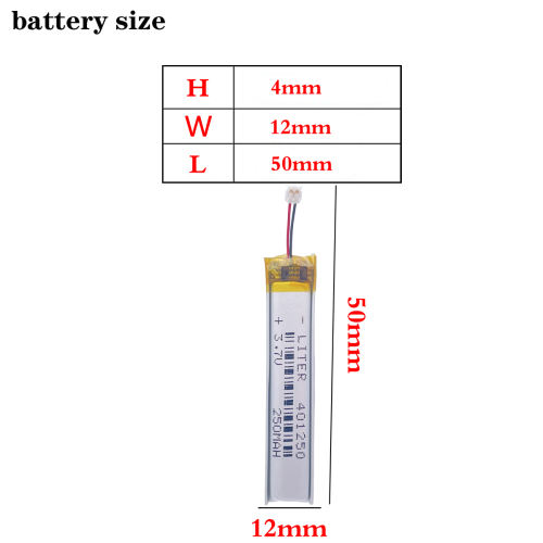 JST ACH-1.0mm 3.7V 250mAh 401250 Battery Installing lithium-polymer LiPo batteries for Blank Slate