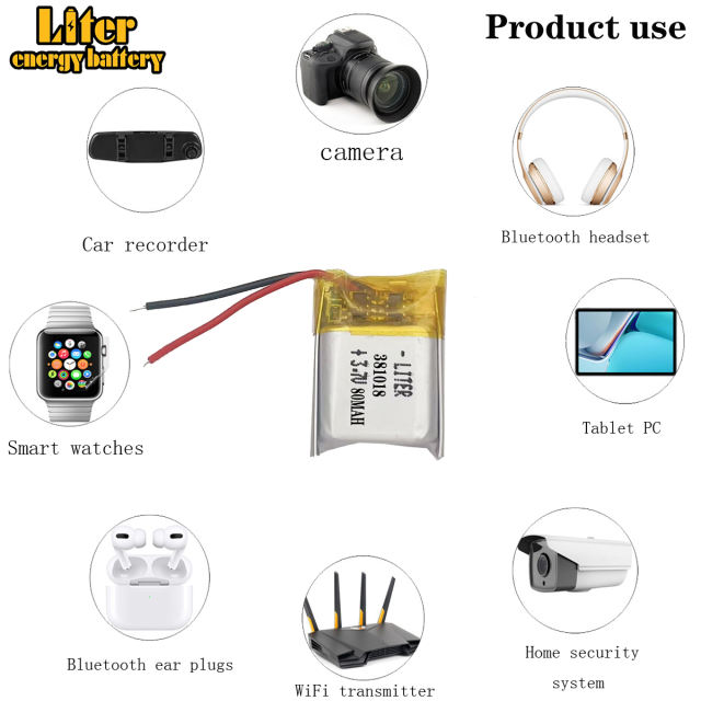 3.7V 381018 50Mah Polymer Lithium Ion Li-po Rechargeable Battery For Headset 3D Glasses