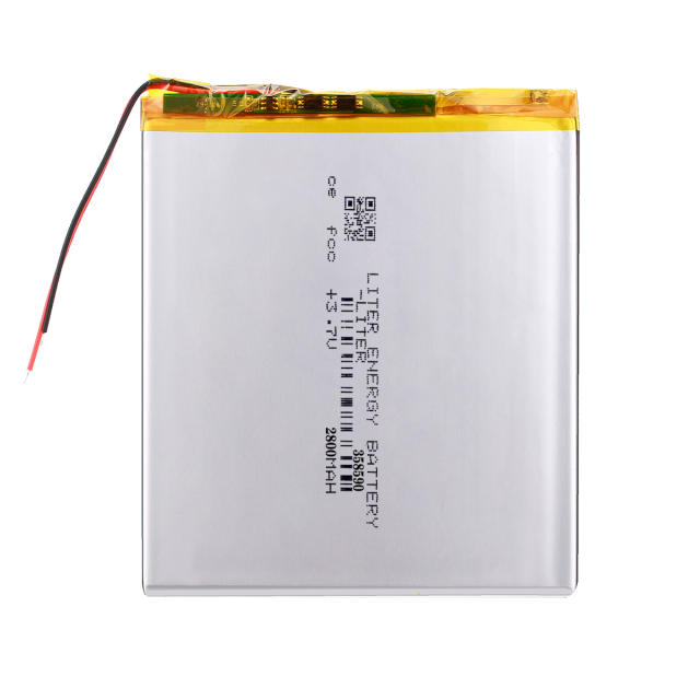 Liter energy battery 3.7V 2800MAH 358590 Rechargeable polymer lithium battery for tablet battery