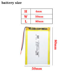 3.7V 2500mAh Lithium Polymer LiPo Rechargeable Battery 405080 For GPS DVD Power Bank Laptop PDA Mobile Phone