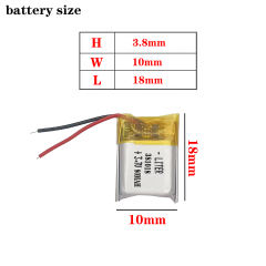 3.7V 381018 50Mah Polymer Lithium Ion Li-po Rechargeable Battery For Headset 3D Glasses