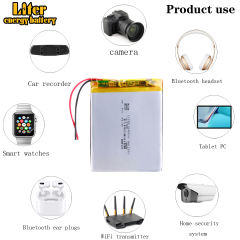 3.7v lithium Li ion polymer rechargeable battery 405570 2200MAH for GPS Digital Products andorid phone