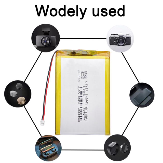 505077 3000mah 3.8V rechargeable Lipo battery for ANBERNIC RG350 RG350M Game console e-books GPS PDA with JST1.25MM connector