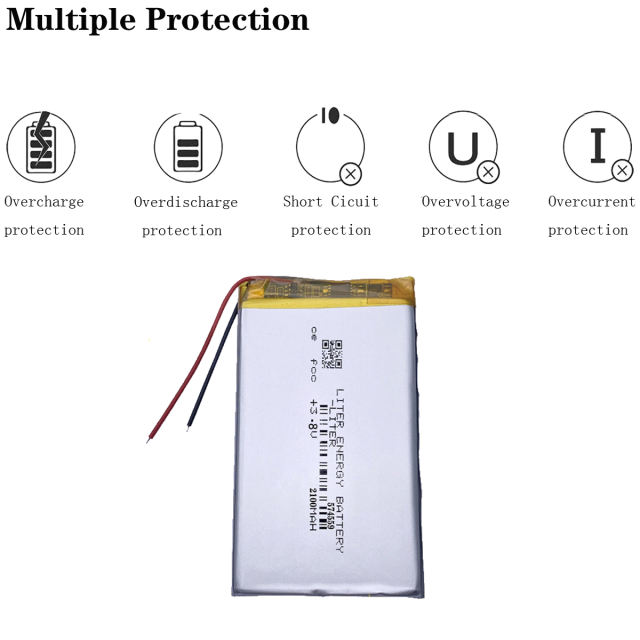 3.8V 2100mAh 574559 Lithium Polymer Li-Po li ion Rechargeable Battery Lipo cells For PDA Portable Speaker toys
