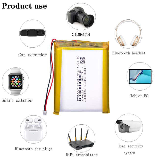 Rechargeable Li-polymer battery JST-1.25-2P 755065 4000mah 3.8V For anbernic RG353V Game console