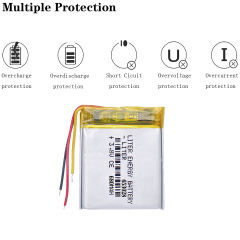 3 lines 3.8V 680mAH 653028 Polymer lithium ion / Li-ion battery for TOY,POWER BANK,GPS cell phone,speaker