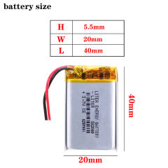 3.7V 420MAH 552040 Liter energy battery Lithium Polymer Rechargeable Battery For  Backup Power LED DVR GPS Electric Toothbrush