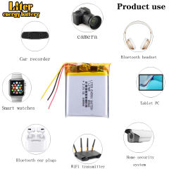 Three wires 3.7V 1100mAh 673541 Rechargeable Battery 703741 For MP3 MP4 mobile Toy reading pen speaker lithium-ion Lipo Battery