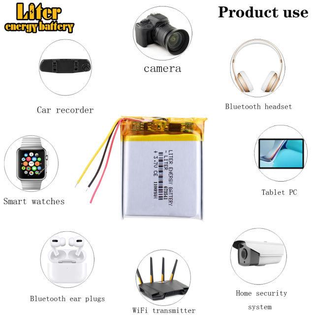 Three wires 3.7V 1100mAh 673541 Rechargeable Battery 703741 For MP3 MP4 mobile Toy reading pen speaker lithium-ion Lipo Battery