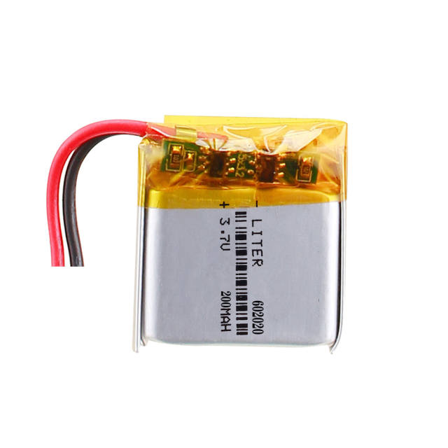 3.7v 200mAh 602020 Polymer Lithium Lipo Li ion Rechargeable Battery For Bluetooth Speakers Smart Watch Recorder Led Light