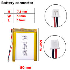 Rechargeable Li-polymer battery JST-1.25-2P 755065 4000mah 3.8V For anbernic RG353V Game console
