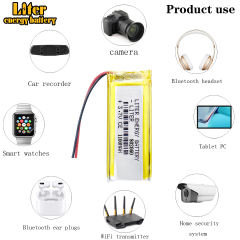 3.7V 1100mAh 802060 li-po polymer lithium Lion power rechargeable battery for PDA DVD bluetooth recorder e-book camera
