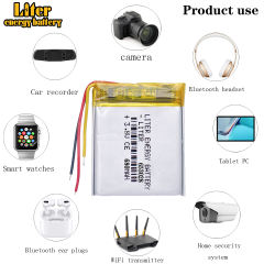 3 lines 3.8V 680mAH 653028 Polymer lithium ion / Li-ion battery for TOY,POWER BANK,GPS cell phone,speaker