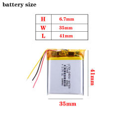 Three wires 3.7V 1100mAh 673541 Rechargeable Battery 703741 For MP3 MP4 mobile Toy reading pen speaker lithium-ion Lipo Battery