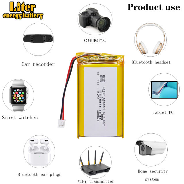 3.7V 5000mAH 954392 Polymer lithium ion / Li-ion battery for tablet pc with JST PH