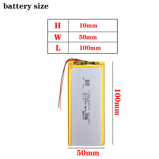 3.7V 1050100 6000mah Rechargeable lipo battery li ion polymer lithium battery
