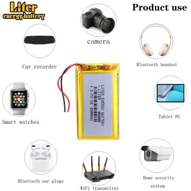 2500mAh 903060 3.7V Liter energy battery story learning machine FLASH SHOE polymer lithium battery