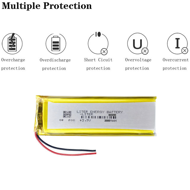 Liter energy battery Good Qulity 3.7V,3000mAH 803090 Polymer lithium ion / Li-ion battery for tablet pc BANK,GPS,mp3,mp4