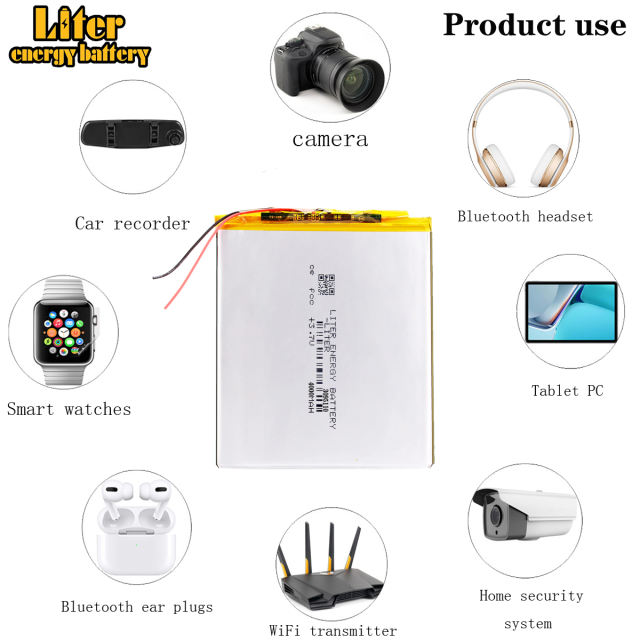 3.7V 4000mAH 3095110 Rechargeable Polymer lithium ion / Li-ion battery for hannspree pad 8Tablet PC Battery