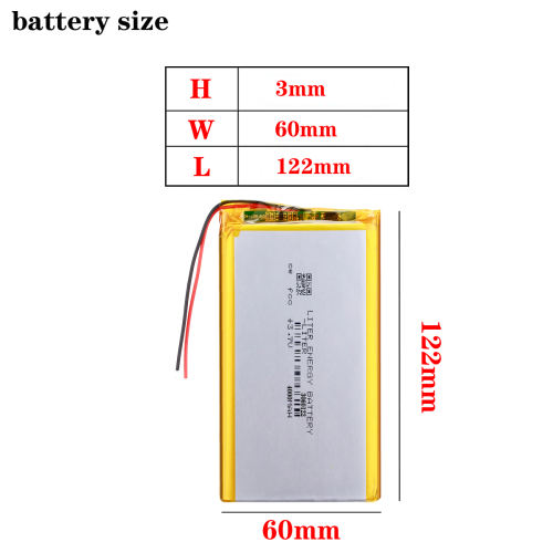 3.7v 4000mah 3060122 Liter energy battery  Lithium Polymer Battery For Pda Tablet Pcs Digital Products