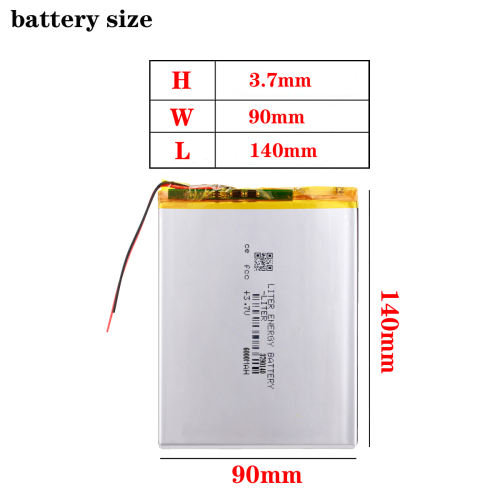 3.7V 3790140 6000mah BIHUADE  Polymer lithiumion Battery With High Quality Li-ion Tablet pc battery For 7,8,9 inch tablet PC