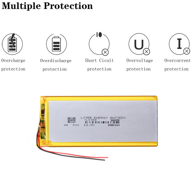 3.7v 3750mah 5543120 Lithium Polymer Battery With Board For wireless keyboard battery Tablet Pcs Digital Products